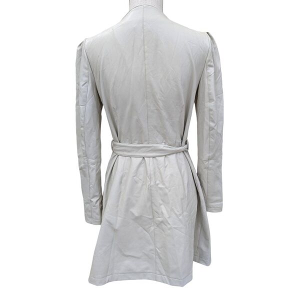 7 For All Mankind Faux Leather Size S Wrap Dress Off White/Ivory NWT - Picture 4 of 13